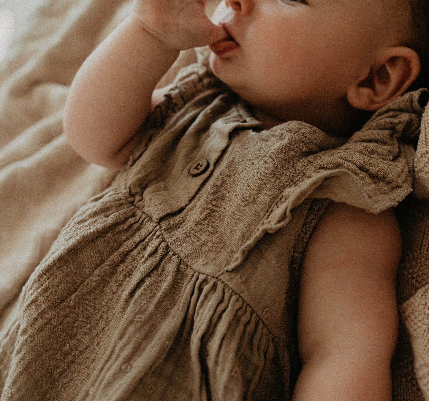 Organic mousseline jumpsuit met volants