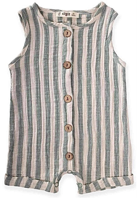 Mousseline jumpsuit met strepen