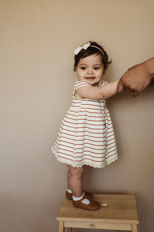 Cotton dress with stripes