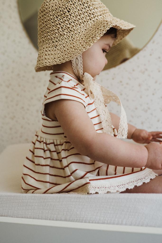 Cotton dress with stripes